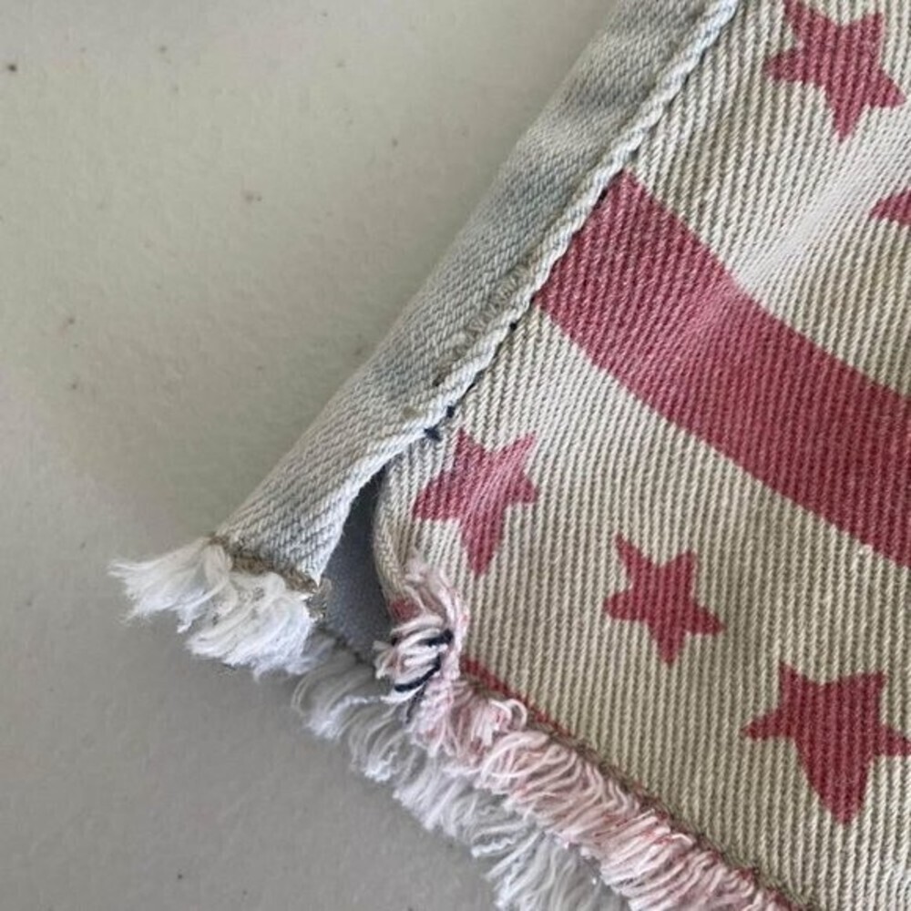 Y2K American Flag Denim short Women's Jr Size 3 Light Wash Stars & Stripes - Picture 4 of 8